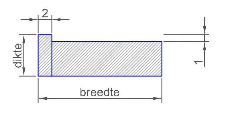 Deurdorpel met opkant