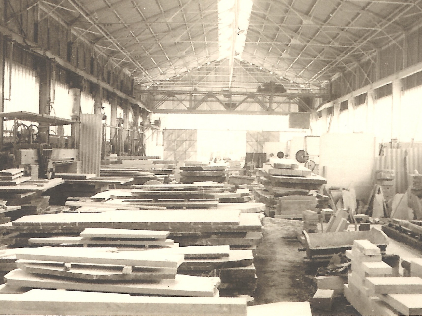 Renier and Sons in the hangar in 1956