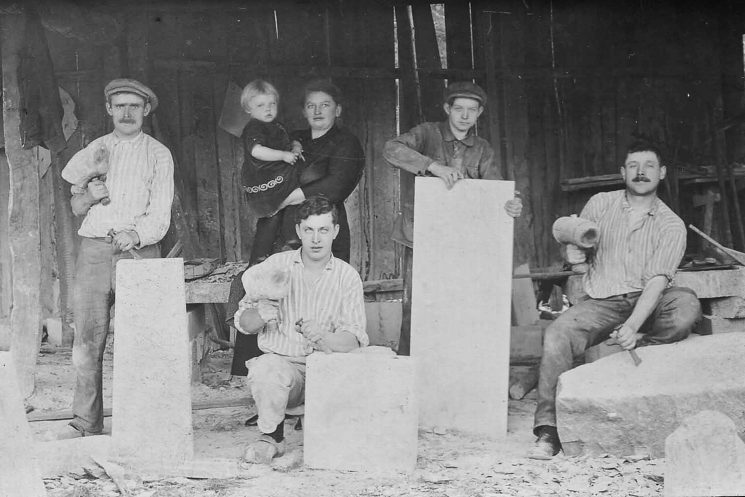 Stone Carvers at Renier in 1924