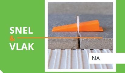 Levelit tegelnivelleringssysteem voor snel en vlak plaatsen van tegels en natuursteen.